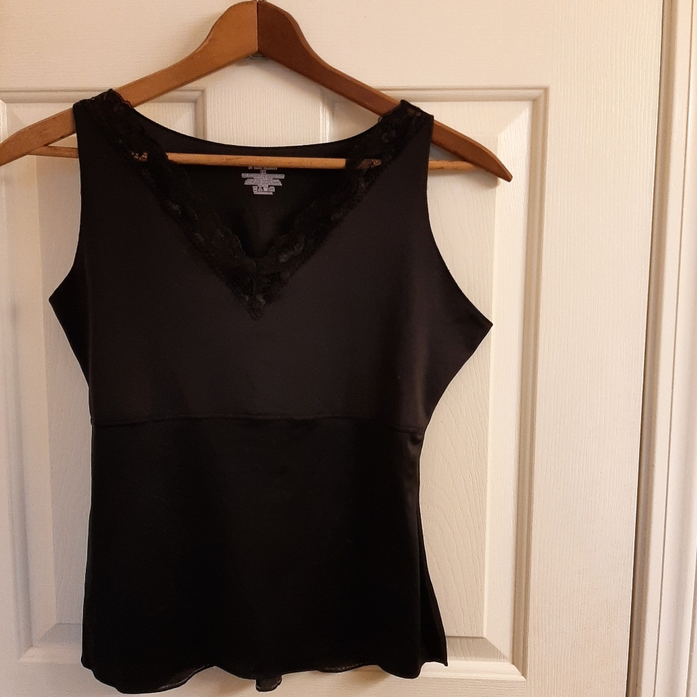 SPANX Lace V-neck Cami, Black, 1X